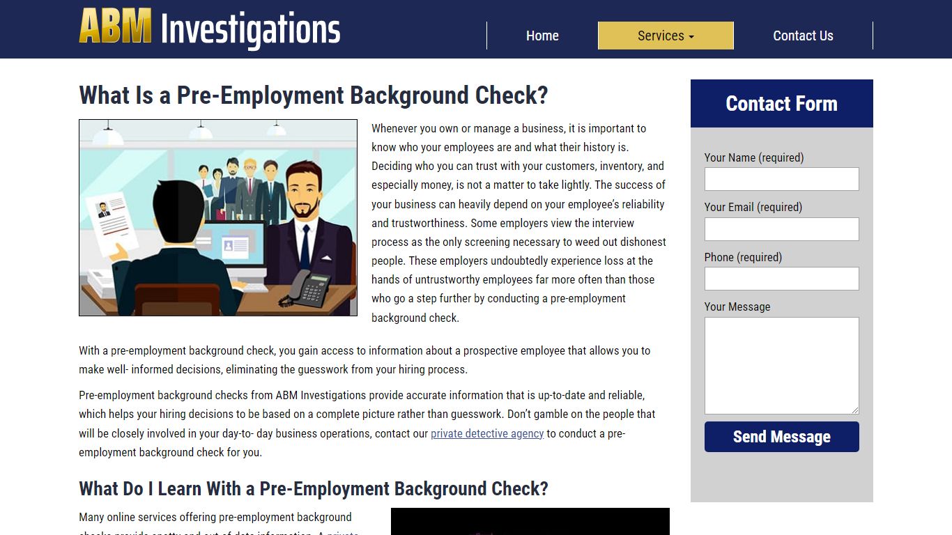 Pre-Employment Background Check Services | ABM Investigations